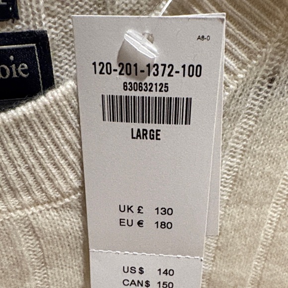 Abercrombie & Fitch Men's Cream Cashmere Knit Sweater - Picture 3 of 3